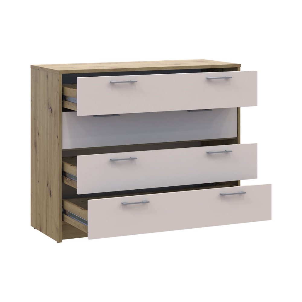 Комод Doros Ронди Дуб Артизан/Кашемир 4 ящика 100х40х82 DRS-011782 (41516187)