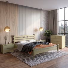 Полуторная деревянная кровать Mebigrand Даллас Оливковый (RAL1020) 120х200 см
