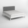 Полуторная деревянная кровать Mebigrand Токио Белый (RAL9003)/Аляска 93 (Серый) 120х200 см (MBG-4635)