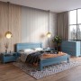 Полуторная деревянная кровать Mebigrand Тоскана Серо-синий (S7010R90B) 120х200 см (MBG-3613)