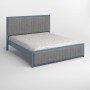 Односпальная деревянная кровать Mebigrand Вена Серо-синяя (S7010R90B)/Аляска 93 (Серый) 90х190 см (MBG-10762)
