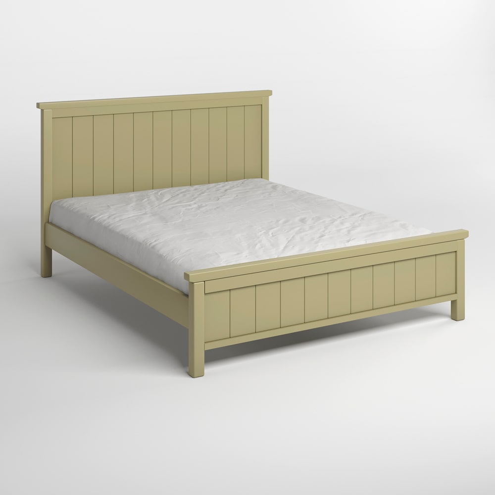 Двуспальная деревянная кровать Mebigrand Вирджиния Оливковый (RAL1020) 180х190 см (MBG-3208)
