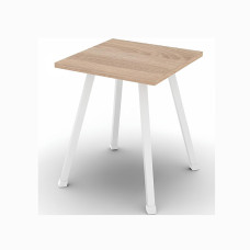 Кухонний табурет Ferrum-decor 430x320x320 Білий метал ДСП Дуб Сонома 16 мм (FRD-104643)
