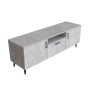 Тумба Лэстер на конусных ножках Ferrum-decor 48x139x38 Черный металл ДСП Бетон 16 мм (FRD-106801)