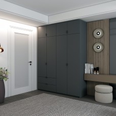 Шафа розпашна с антресолью Doros Лукас 180х50х240 см Графіт (DRS-011192)