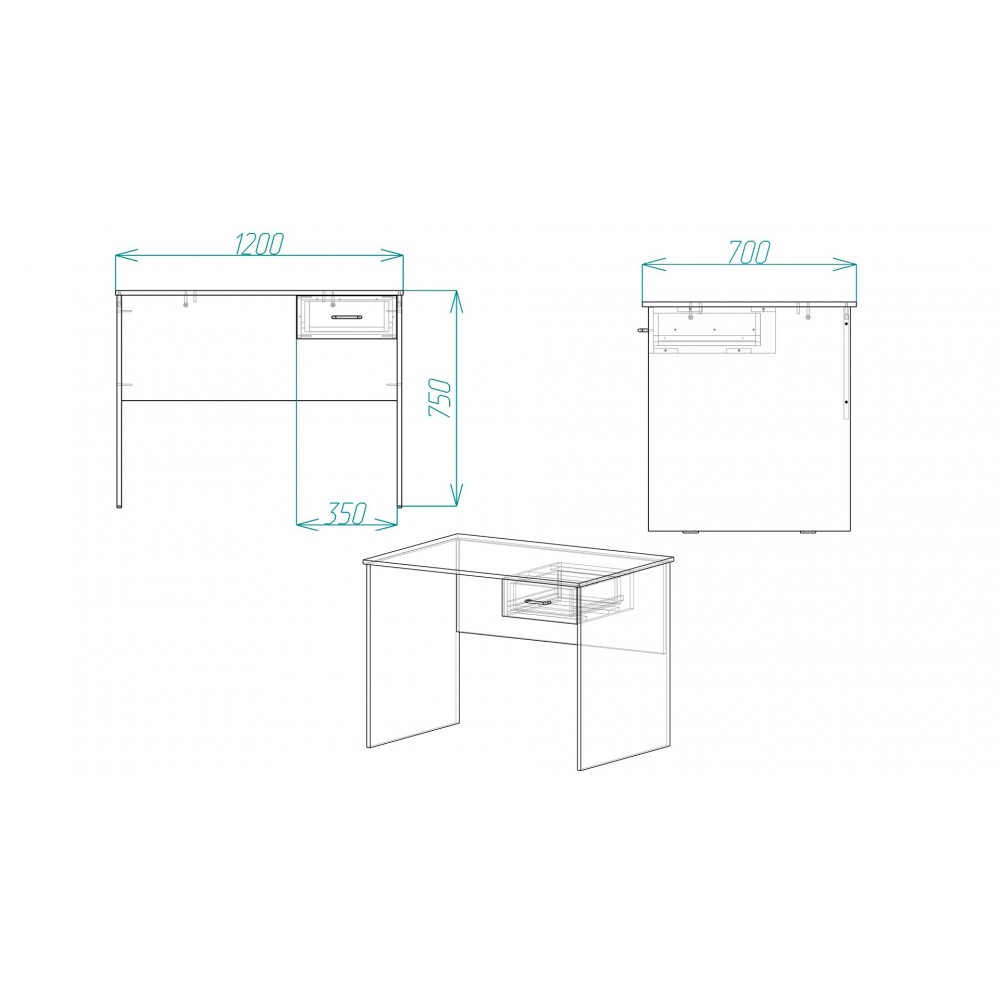 Стол компьютерный Бад Ferrum-decor 750x1200x700 ДСП Дуб Сан-Марино 16 мм (FRD-104777)