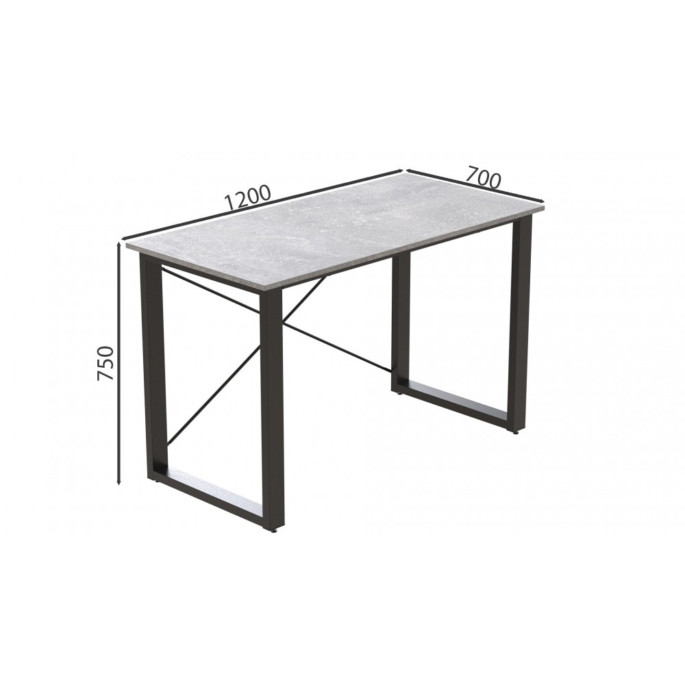 Письменный стол Ferrum-decor Драйв 750x1200x700 Черный металл ДСП Бетон 16 мм (FRD-103177)