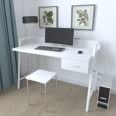 Письмовий стіл Ferrum-decor Комфорт 750x1200x600 Білий метал ДСП Біле 32 мм (FRD-103457)