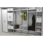 Шафа Гардероб Уні секція 3 серії Конект Ferrum-decor 220x60x50см Сірий метал ДСП Білий 32 мм (FRD-104527)