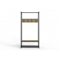 Вешалка напольная модульная Ferrum-decor Трелис 13 180x90x38 черный ДСП Дуб Сонома 16мм (FRD-104328)