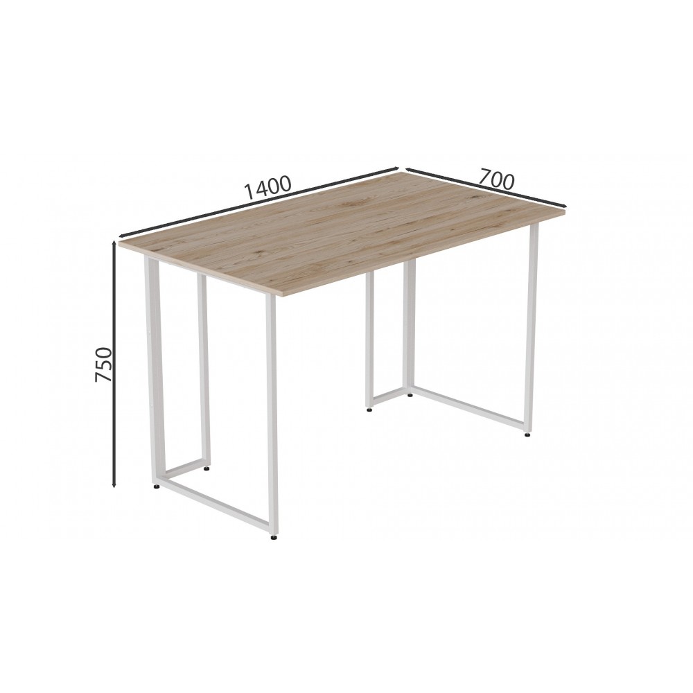 Компьютерный стол Ferrum-decor Ханна 75x140x70 белый ДСП Дуб Сан-Марино 32мм (FRD-104048)