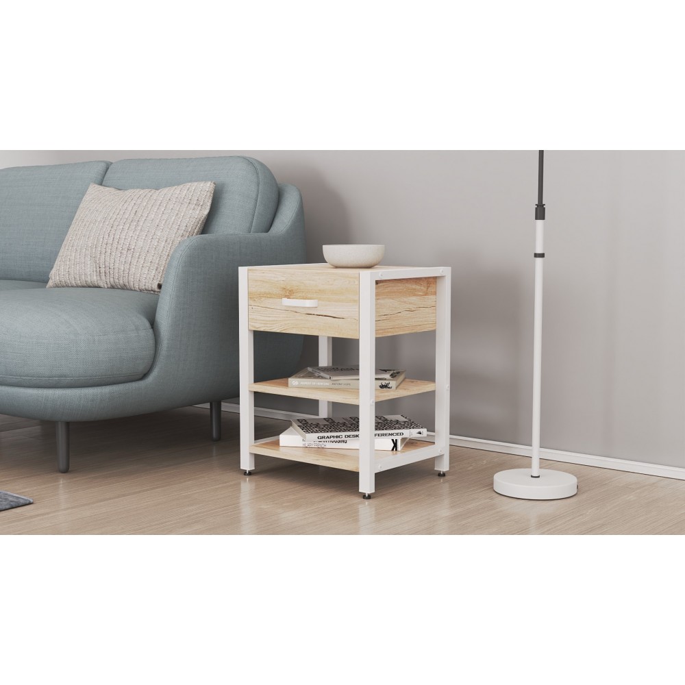 Тумба універсальна Ferrum-decor Вів'єн 1/2 50x41x40 білий ДСП Дуб Сан-Марино 16мм (FRD-104128)
