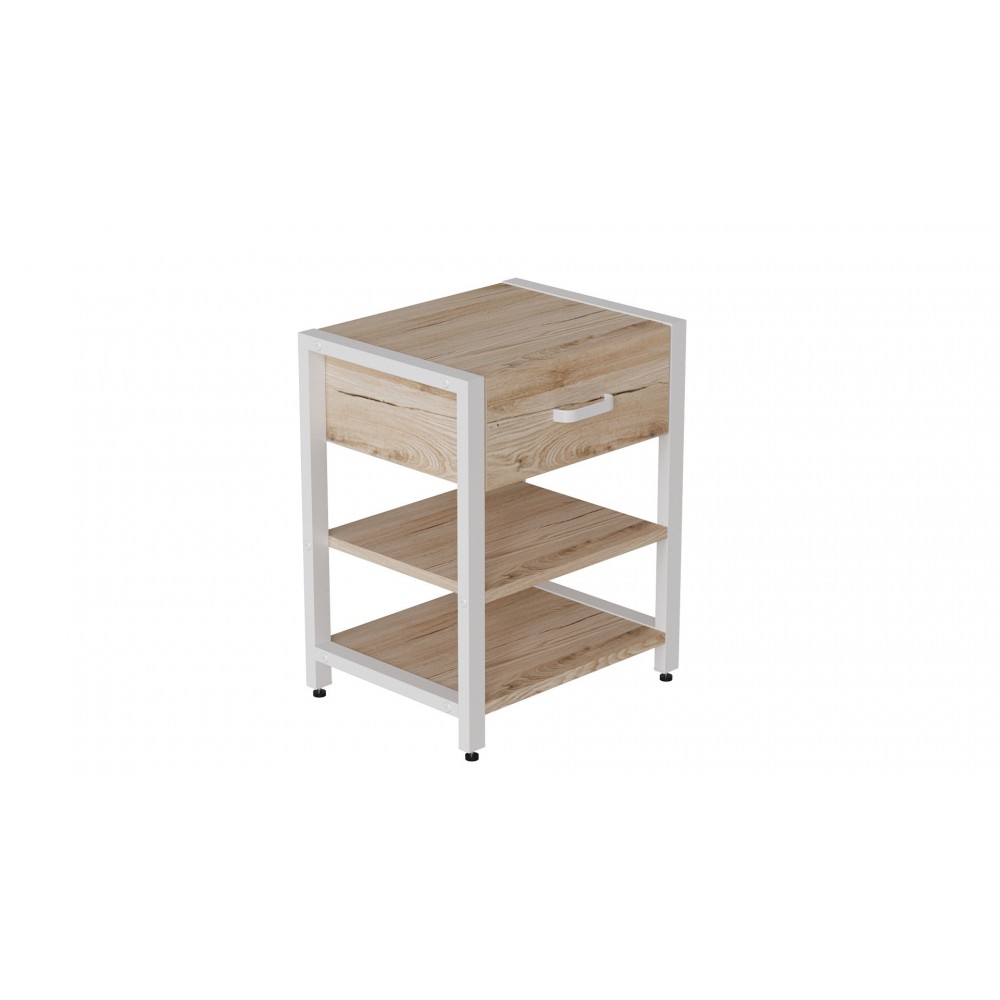 Тумба універсальна Ferrum-decor Вів'єн 1/2 50x41x40 білий ДСП Дуб Сан-Марино 16мм (FRD-104128)