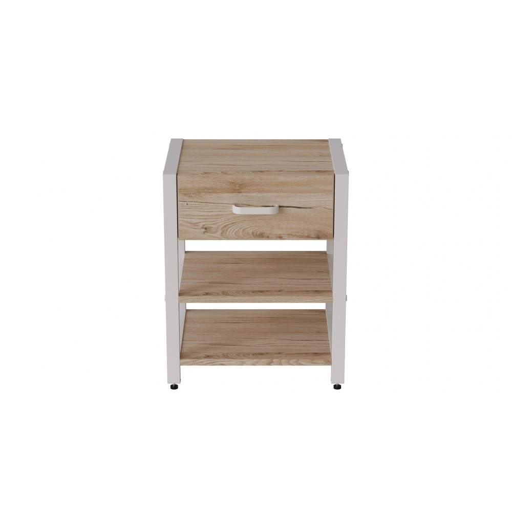 Тумба універсальна Ferrum-decor Вів'єн 1/2 50x41x40 білий ДСП Дуб Сан-Марино 16мм (FRD-104128)
