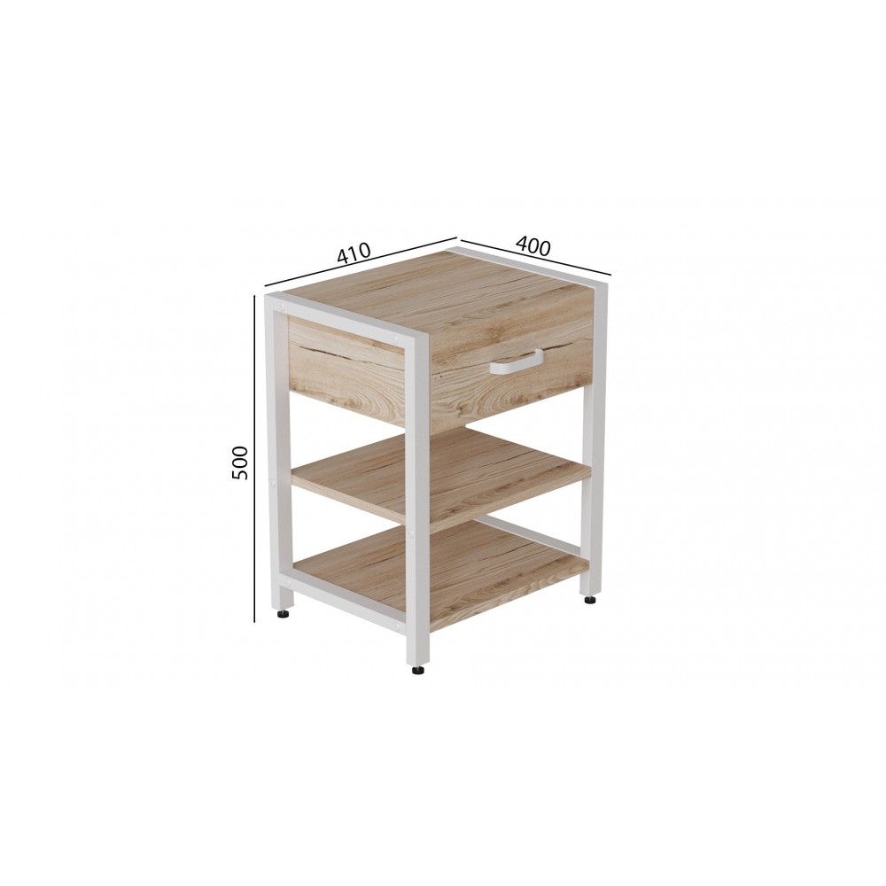Тумба універсальна Ferrum-decor Вів'єн 1/2 50x41x40 білий ДСП Дуб Сан-Марино 16мм (FRD-104128)