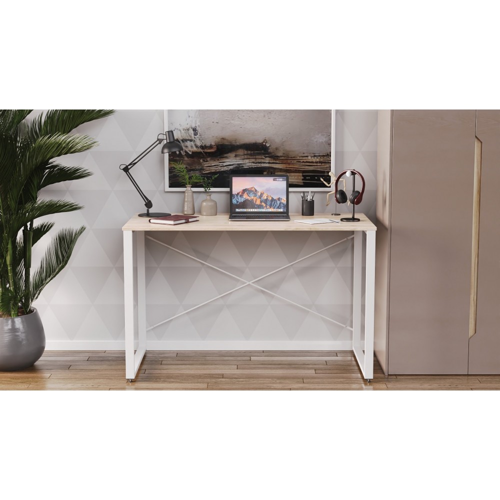 Письменный стол Ferrum-decor Серии Конект 75x120x60 белый ДСП Дуб Сан-Марино 16мм (FRD-104208)