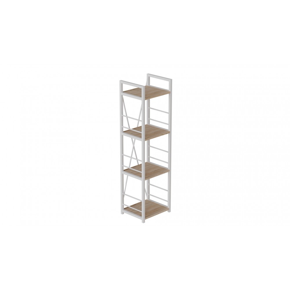 Етажерка 4/34 Ferrum-decor Серії Конект 120x34x28 білий ДСП Дуб Сан-Марино 16мм (FRD-104278)