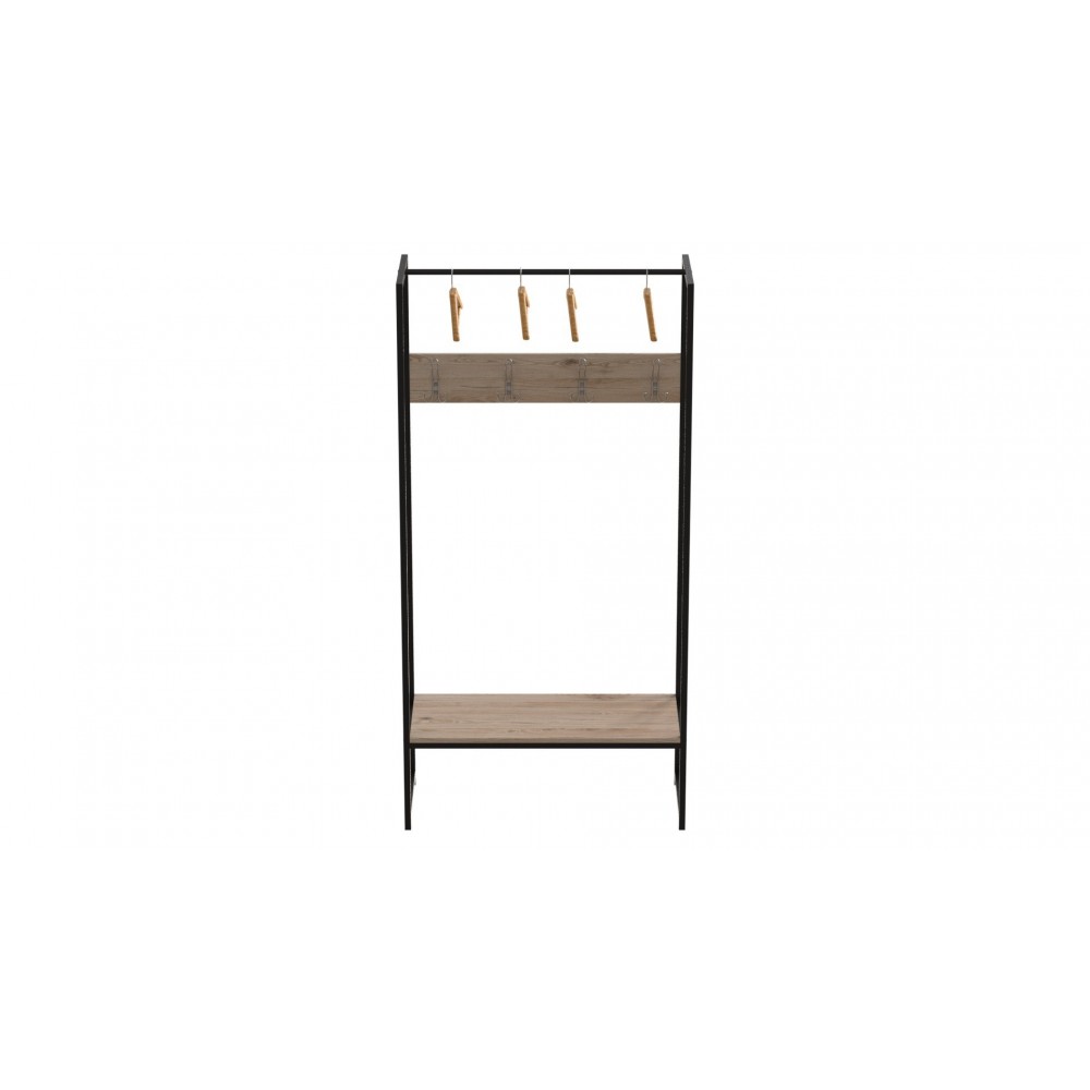 Вешалка напольная модульная Ferrum-decor Трелис 12 180x90x38 черный ДСП Дуб Сан-Марино 16мм (FRD-104308)