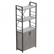 Етажерка 3/60 Ferrum-decor Серії Конект з тумбою 144x60x28 Чорний ДСП Бетон (FRD-104448)