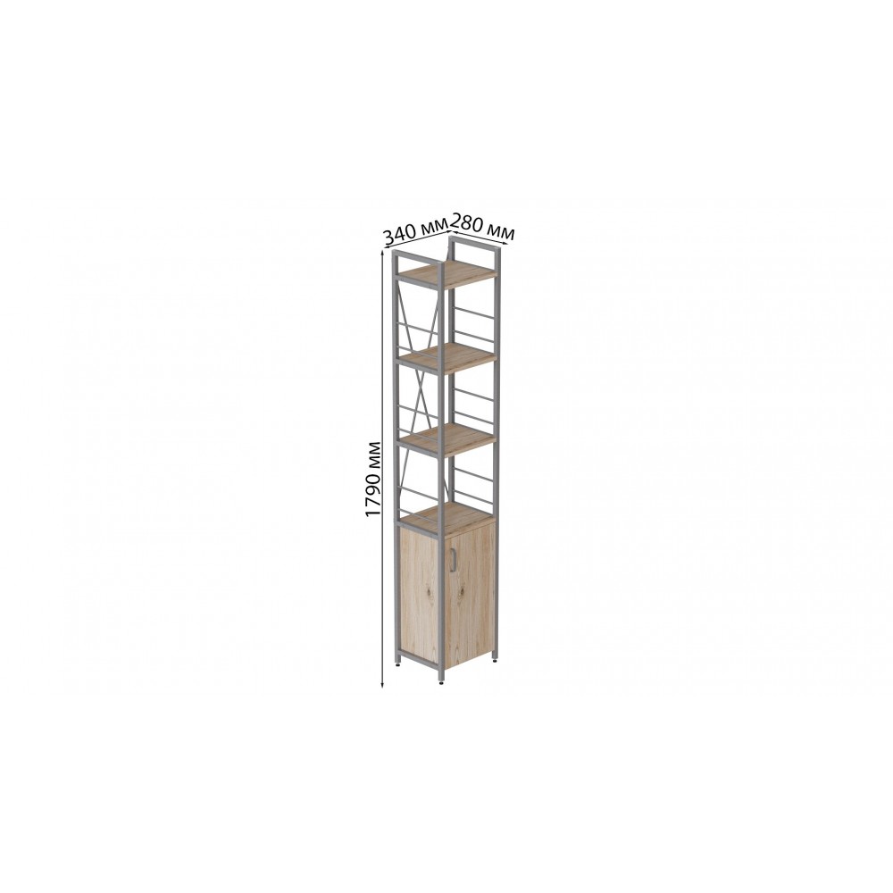 Етажерка 4/34 Ferrum-decor Серії Конект з тумбою 179x34x28 Сірий ДСП Сан-Марино (FRD-104478)