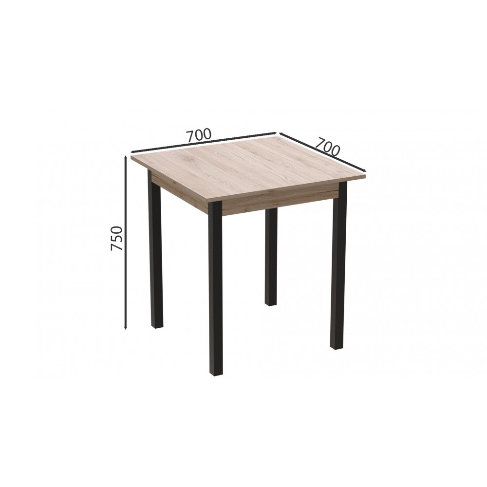 Стол кухонный Ferrum-decor Агата 75x70x70 Черный ДСП Сан-Марино 16мм (FRD-105668)
