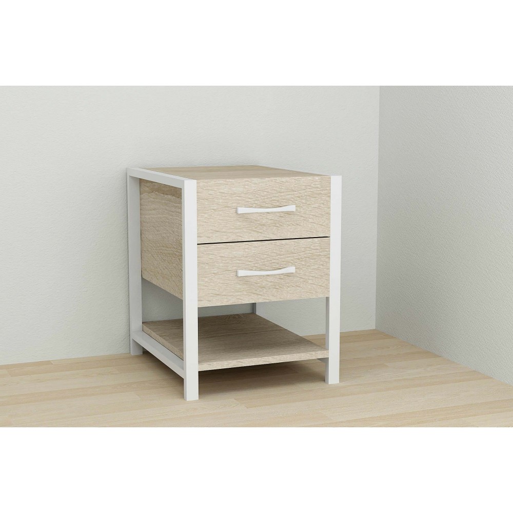 Тумба універсальна Ferrum-decor Вів'єн 2/1 50x41x40 білий ДСП Дуб Сонома 16мм (FRD-104178)