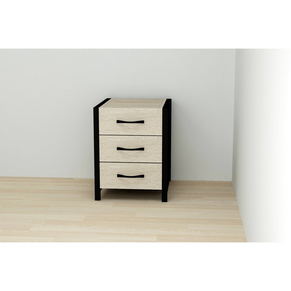 Тумба універсальна Ferrum-decor Вів'єн 3 50x41x40 чорний ДСП Дуб Сонома 16мм (FRD-104188)
