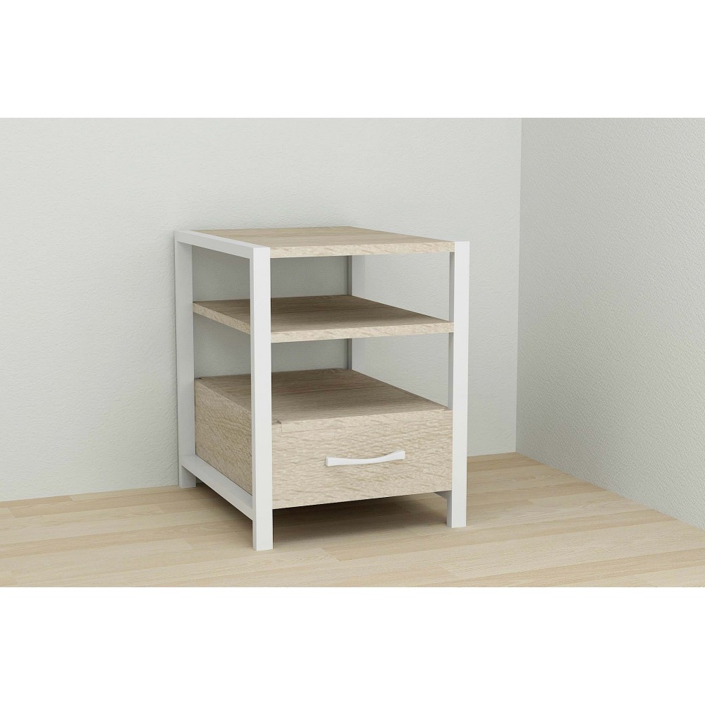 Тумба универсальная Ferrum-decor Вивьен 1/1 50x41x40 белый ДСП Дуб Сонома 16мм (FRD-104148)