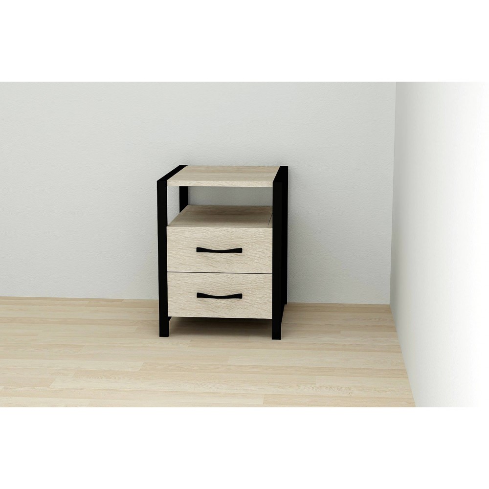 Тумба універсальна Ferrum-decor Вів'єн 2/2 50x41x40 чорний ДСП Дуб Сонома 16мм (FRD-104158)