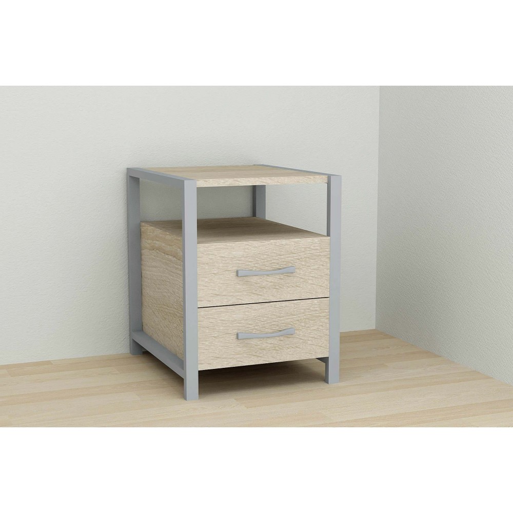 Тумба универсальная Ferrum-decor Вивьен 2/2 50x41x40 серый ДСП Дуб Сонома 16мм (FRD-104168)