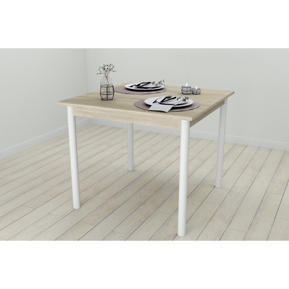 Стол кухонный Ferrum-decor Агата 75x80x80 Белый ДСП Сонома 16мм (FRD-106249)