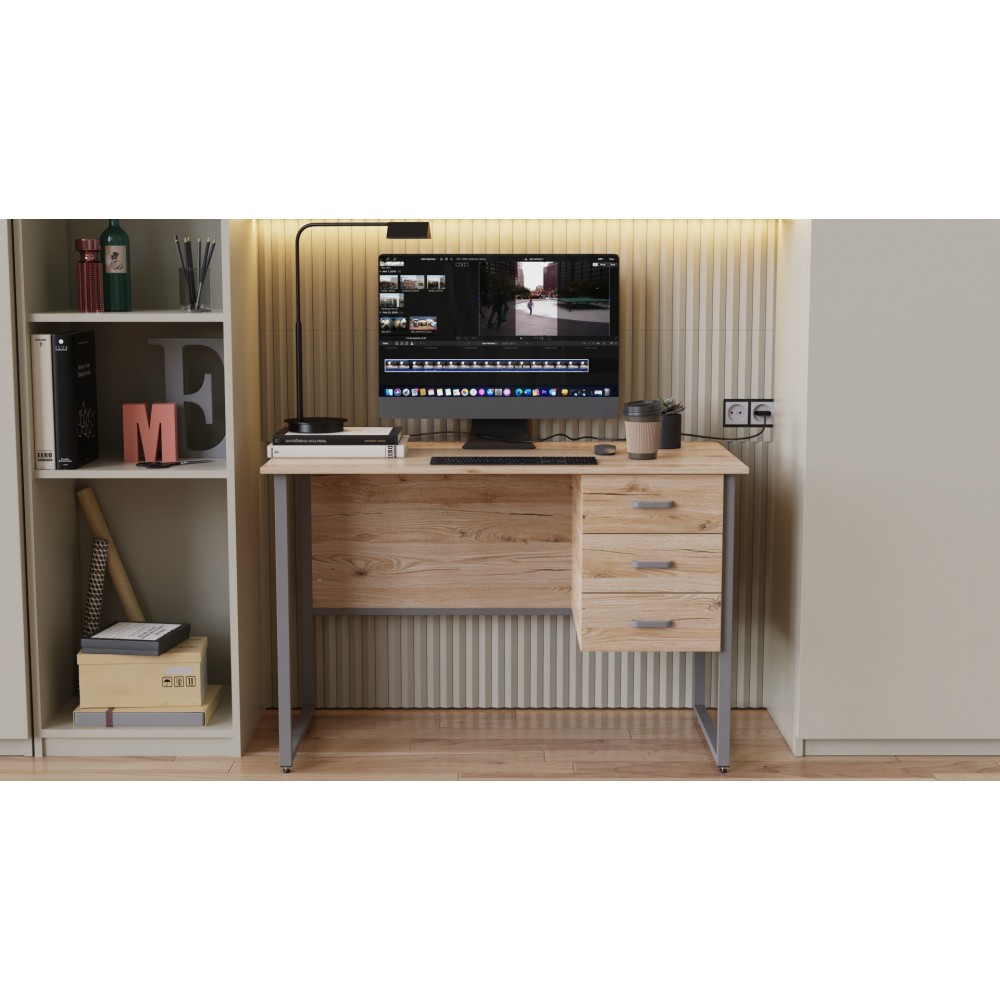 Компьютерный стол Ferrum-decor Гарри 75x120x60 серый ДСП Дуб Сан-Марино 16мм (FRD-101454)