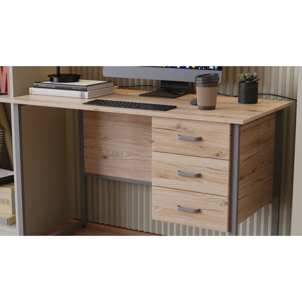 Компьютерный стол Ferrum-decor Гарри 75x120x60 серый ДСП Дуб Сан-Марино 16мм (FRD-101454)