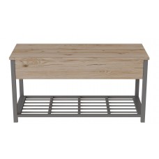 Банкетка з ящиком Ferrum-decor Дрейк 1 550x1000x400 метал Сірий ДСП Дуб Сан-Марино 16 мм (FRD-103060)