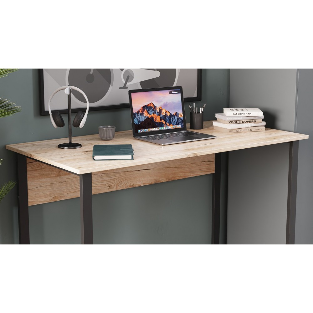 Компьютерный стол Ferrum-decor Курт 75x100x60 черный ДСП Дуб Сан-Марино 16мм (FRD-102024)