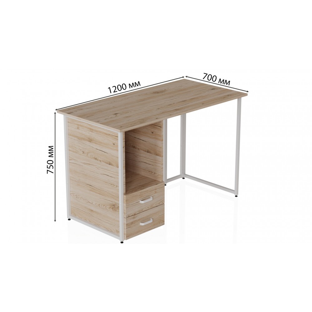 Компьютерный стол Ferrum-decor Отто 75x120x70 белый ДСП Дуб Сан-Марино 16мм (FRD-101044)