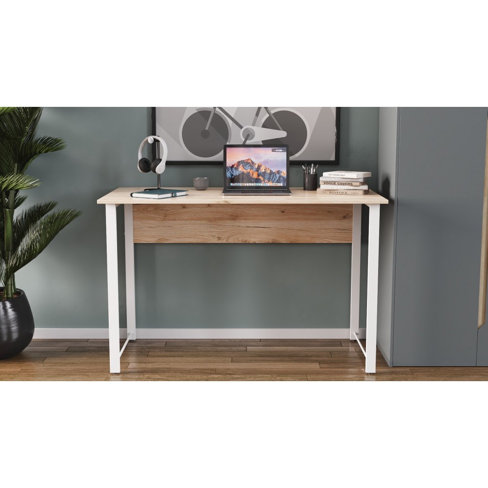 Компьютерный стол Ferrum-decor Курт 75x100x60 белый ДСП Дуб Сан-Марино 32мм (FRD-102204)