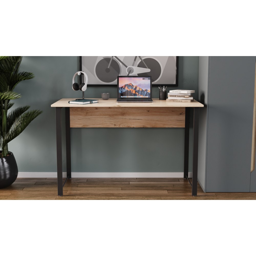 Компьютерный стол Ferrum-decor Курт 75x100x60 черный ДСП Дуб Сан-Марино 16мм (FRD-102024)