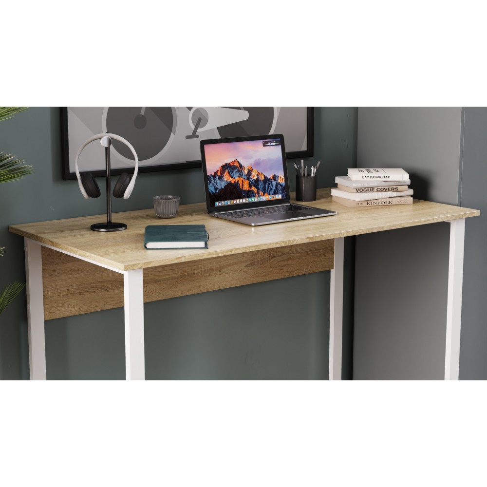 Компьютерный стол Ferrum-decor Раян 75x100x60 белый ДСП Дуб Сан-Марино 16мм (FRD-101124)