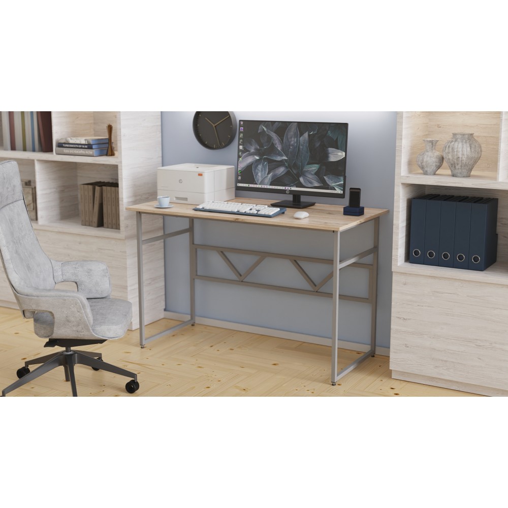 Компьютерный стол Ferrum-decor Раян 75x100x70 серый ДСП Дуб Сан-Марино 16мм (FRD-101624)