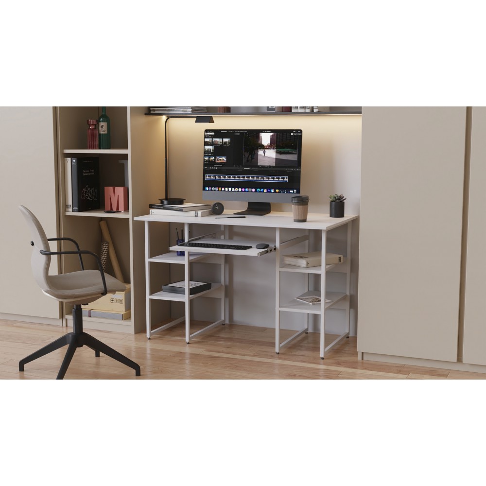 Письменный стол Ferrum-decor Тим 75x140x60 белый ДСП Белое 16мм (FRD-101364)