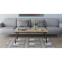 Стіл трансформер журнальний Dandi Small Ferrum-decor 45x120 160)x60 Чорний метал ДСП Дуб Артизан 16 мм (FRD-106792)