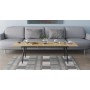 Стіл трансформер журнальний Dandi Small Ferrum-decor 45x120 160)x60 Чорний метал ДСП Дуб Артизан 16 мм (FRD-106792)