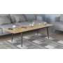 Стіл трансформер журнальний Dandi Small Ferrum-decor 45x120 160)x60 Чорний метал ДСП Дуб Артизан 16 мм (FRD-106792)