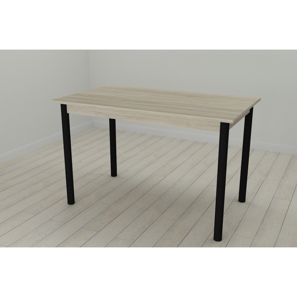 Стіл кухонний Ferrum-decor Беніта 75x120x70 Чорний ДСП Сонома 16мм (FRD-106282)