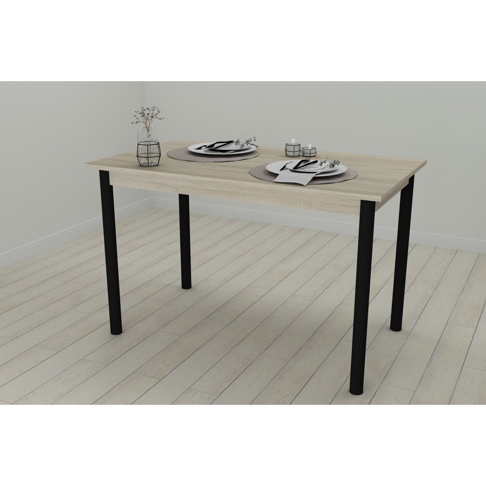 Стіл кухонний Ferrum-decor Беніта 75x120x70 Чорний ДСП Сонома 16мм (FRD-106282)