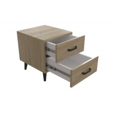 Тумба Віва 2 на конусних ніжках Ferrum-decor 41x35x40 Чорний метал ДСП Дуб Сонома 16 мм (FRD-106812)