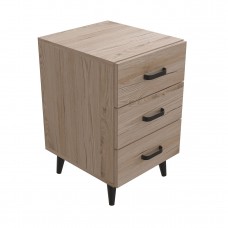 Тумба Віва 3 на конусних ніжках Ferrum-decor 56,5x35x40 Чорний метал ДСП Дуб Сан-Марино 16 мм (FRD-106822)