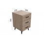 Тумба Віва 3 на конусних ніжках Ferrum-decor 56,5x35x40 Чорний метал ДСП Дуб Сан-Марино 16 мм (FRD-106822)
