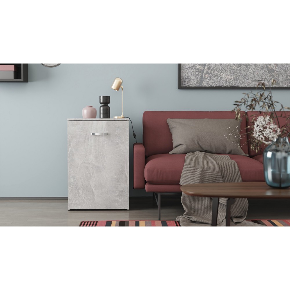 Стол-тумба трансформер Смарт 1/1 Ferrum-decor 750x1450x500 ДСП Бетон 16 мм (FRD-105073)